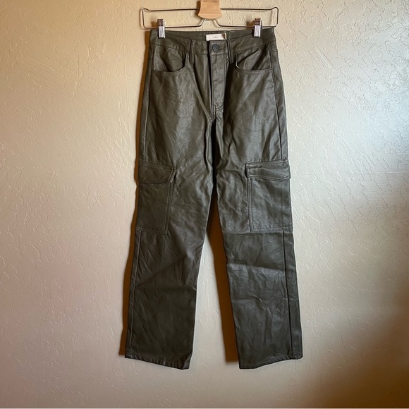 Anthropologie Green Straight Leg Utility Pants - Picture 3 of 9